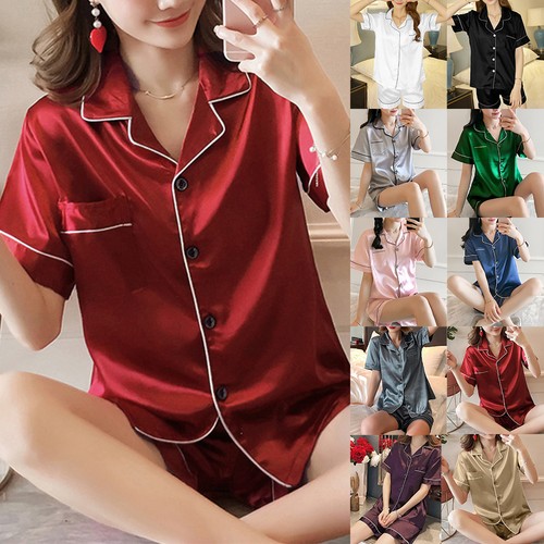 Womens satin silk pyjamas - womens,