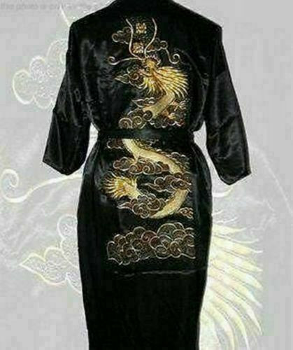 Men retro silk satin kimono - men's,