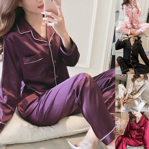 Women ladies plain silky satin - silky,