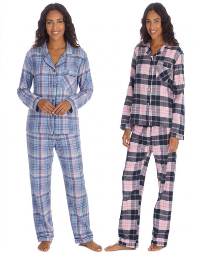 Ladies matching check pyjamas - ladies,