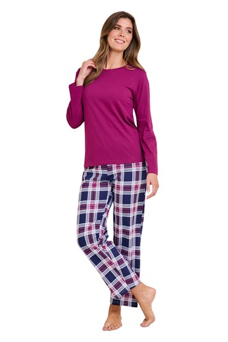 Ladies cotton jersey check - ladies,