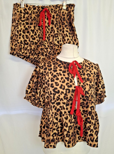Glamourous pyjama set leopard - pyjama,
