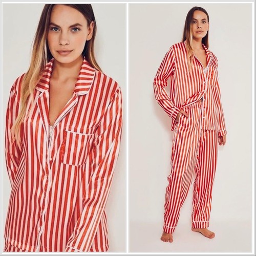 White red striped satin long - white,